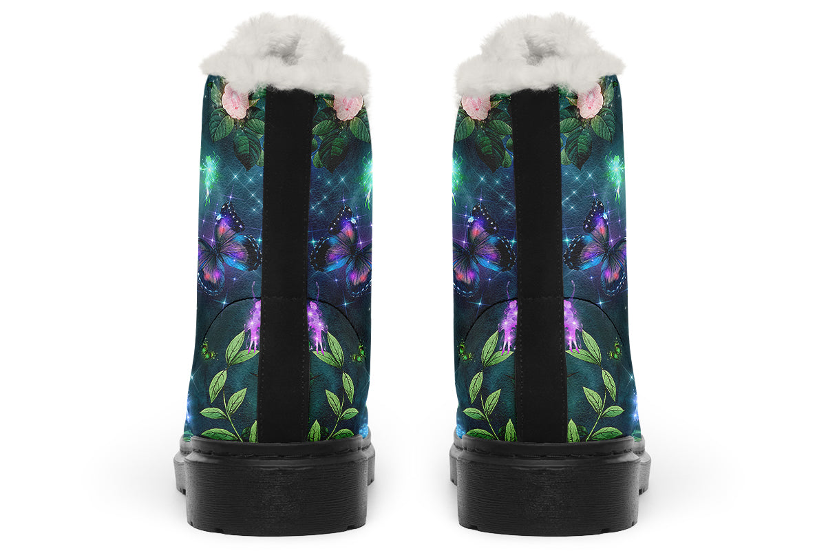 Enchanted Garden Faux Fur Boots - Offbeat Sweetie