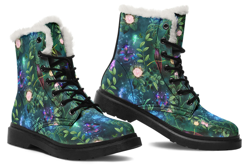 Enchanted Garden Faux Fur Boots - Offbeat Sweetie
