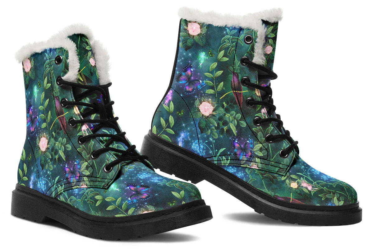 Enchanted Garden Faux Fur Boots - Offbeat Sweetie