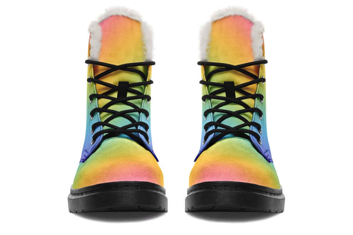 Fairy Floss Faux Fur Boots - Offbeat Sweetie