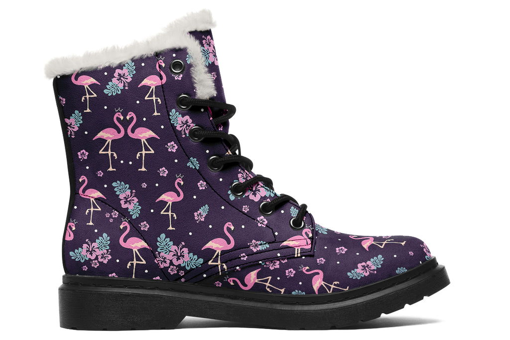 Flamingos Faux Fur Boots - Offbeat Sweetie