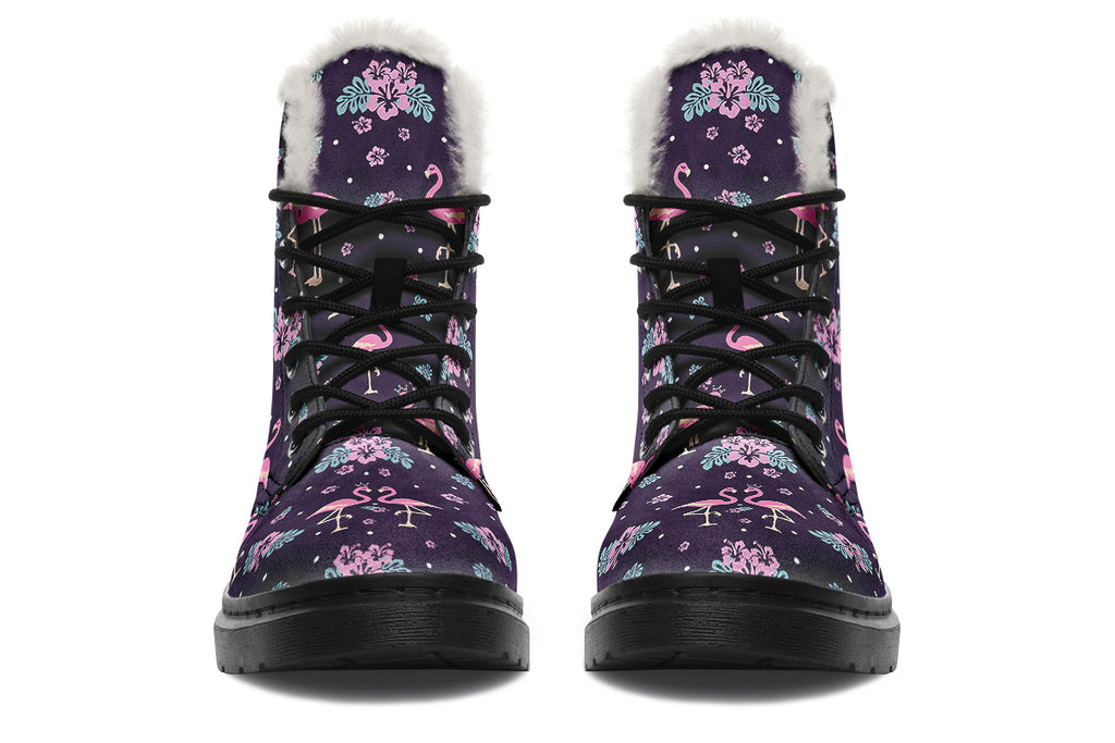 Flamingos Faux Fur Boots - Offbeat Sweetie