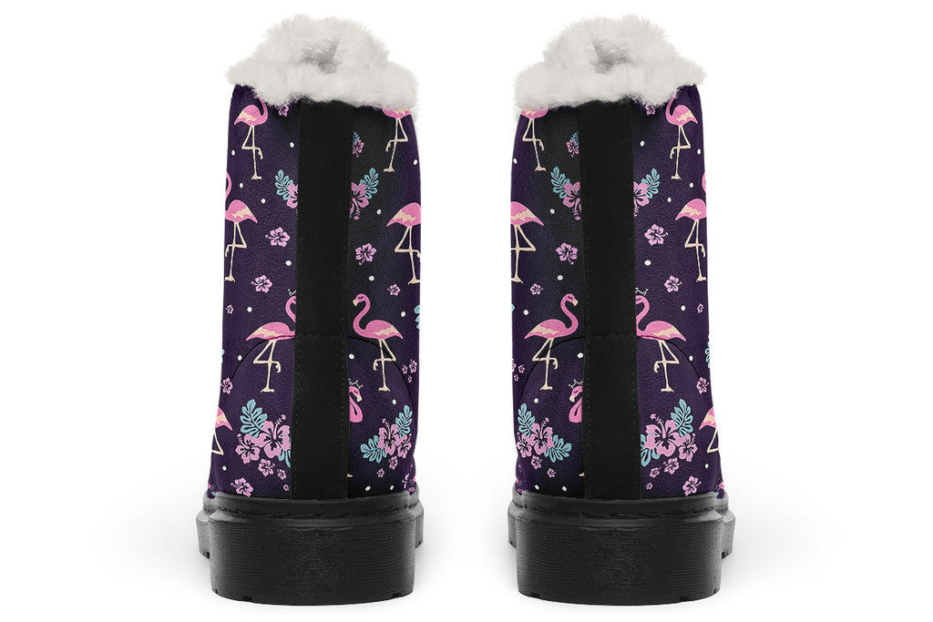 Flamingos Faux Fur Boots - Offbeat Sweetie