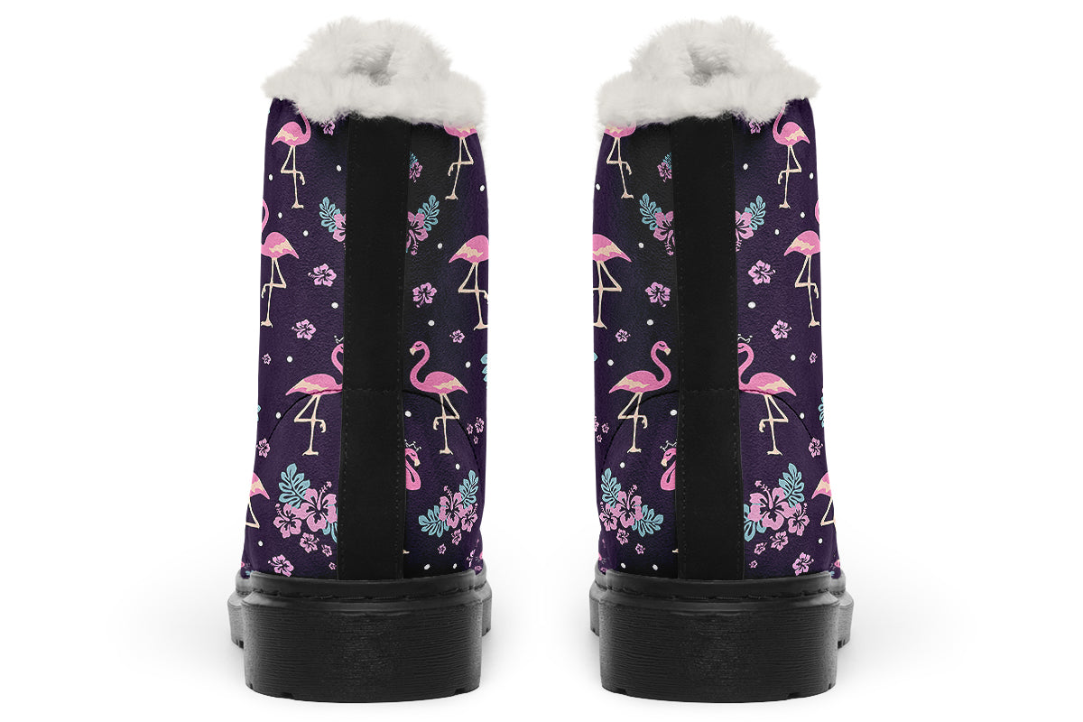 Flamingos Faux Fur Boots - Offbeat Sweetie