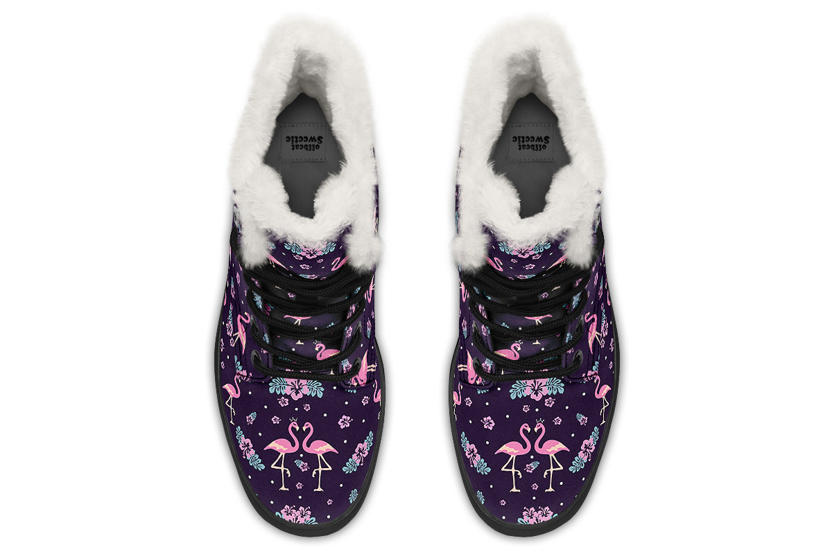 Flamingos Faux Fur Boots - Offbeat Sweetie