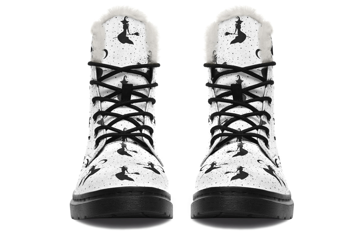Flying Witches Faux Fur Boots - Offbeat Sweetie