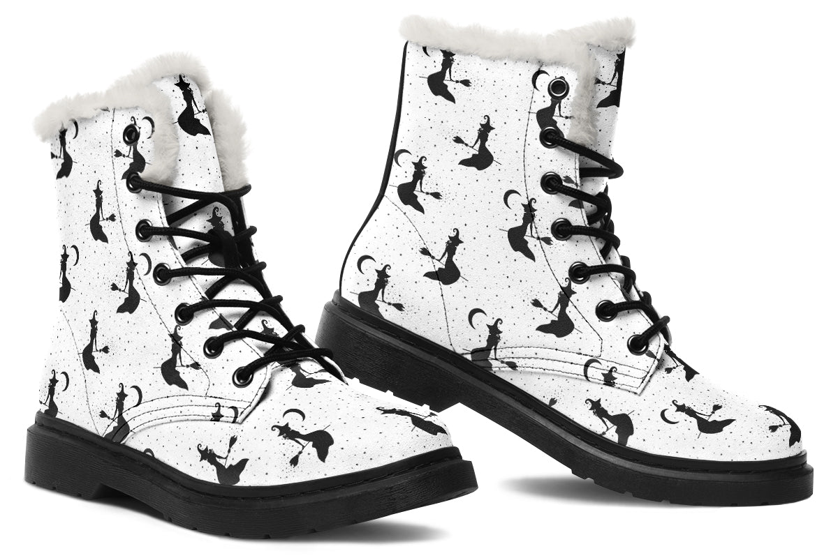 Flying Witches Faux Fur Boots - Offbeat Sweetie