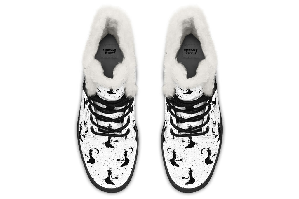 Flying Witches Faux Fur Boots - Offbeat Sweetie