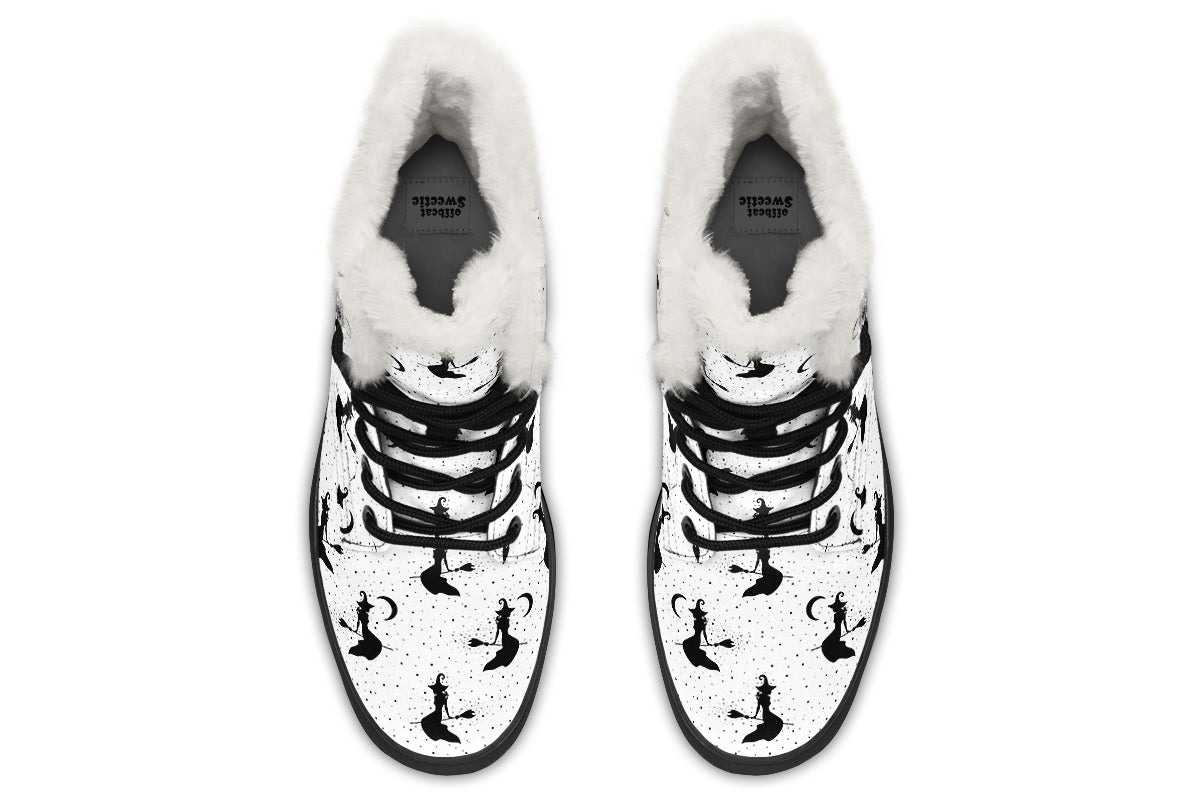 Flying Witches Faux Fur Boots - Offbeat Sweetie