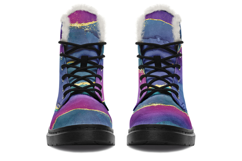 Geode Faux Fur Boots - Offbeat Sweetie