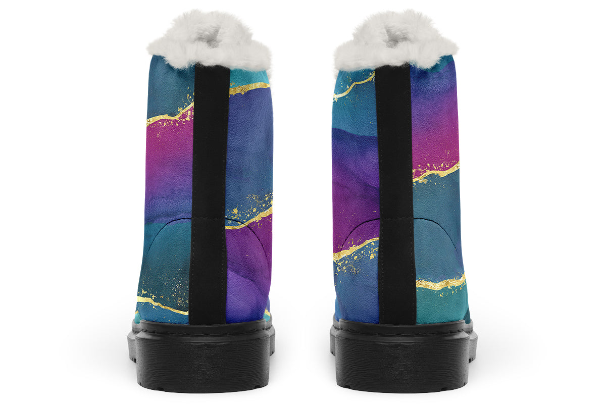 Geode Faux Fur Boots - Offbeat Sweetie