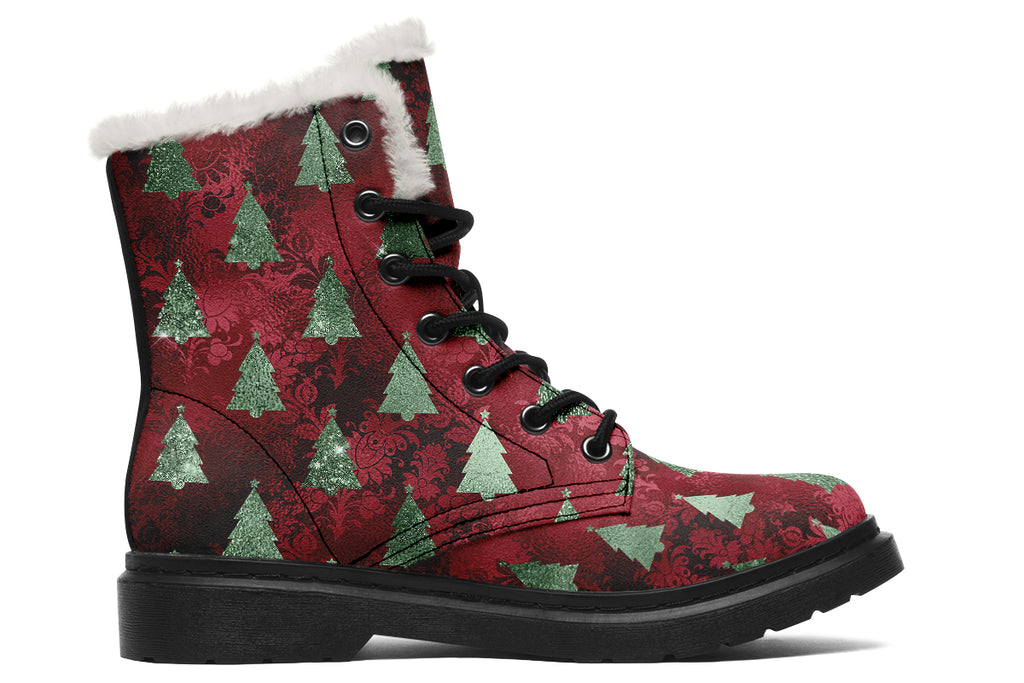 Glam Christmas Faux Fur Boots - Offbeat Sweetie