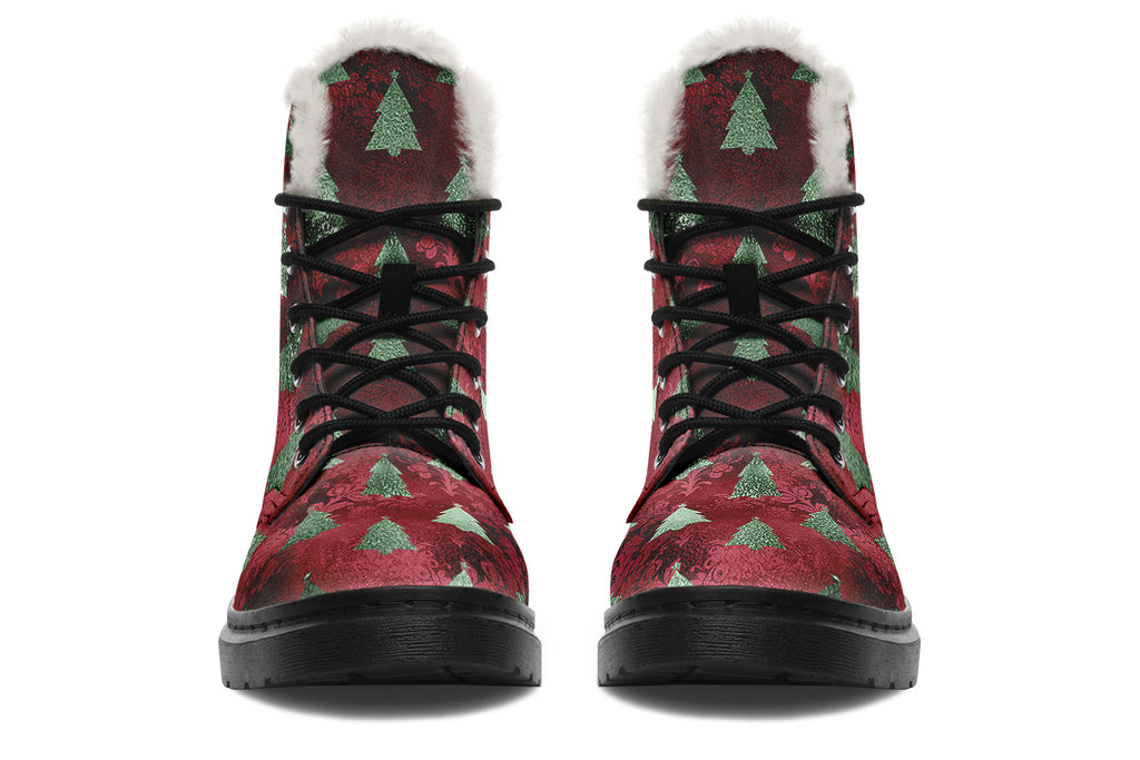 Glam Christmas Faux Fur Boots - Offbeat Sweetie