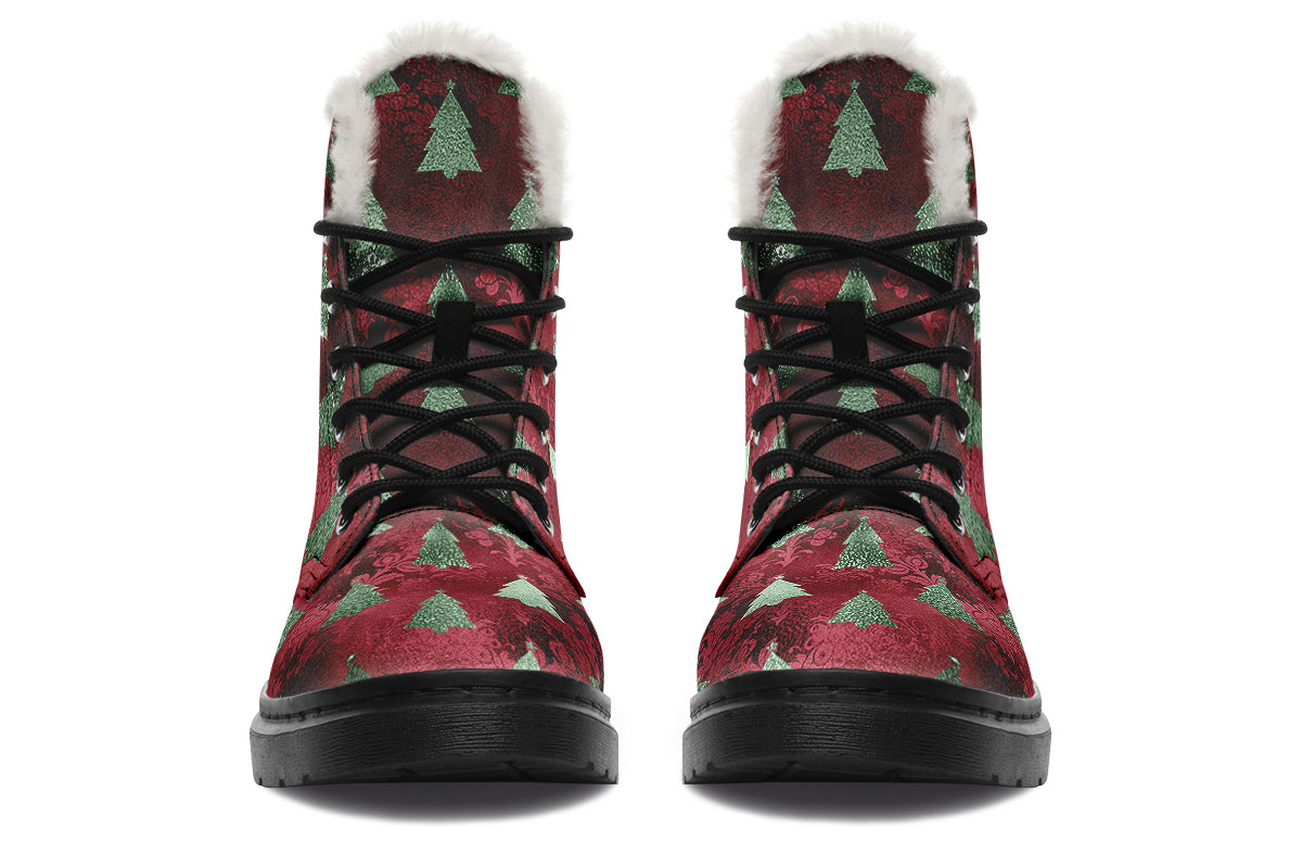 Glam Christmas Faux Fur Boots - Offbeat Sweetie