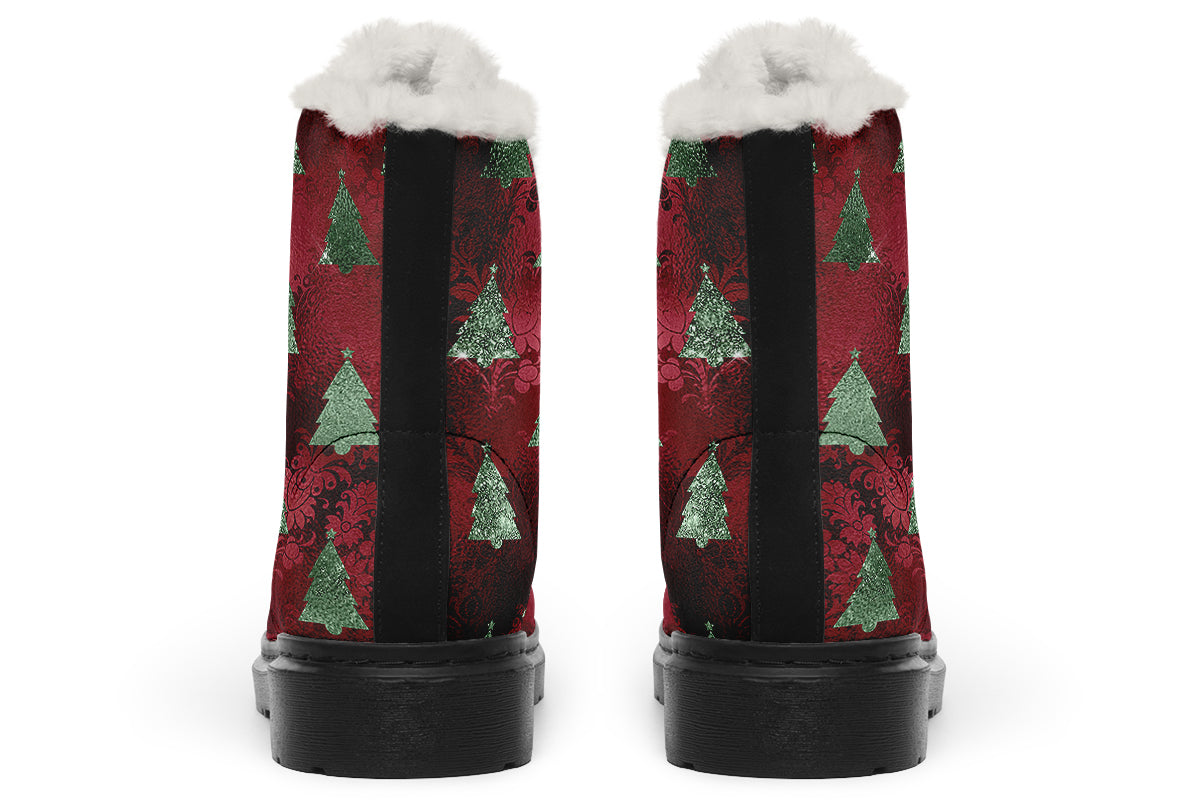 Glam Christmas Faux Fur Boots - Offbeat Sweetie