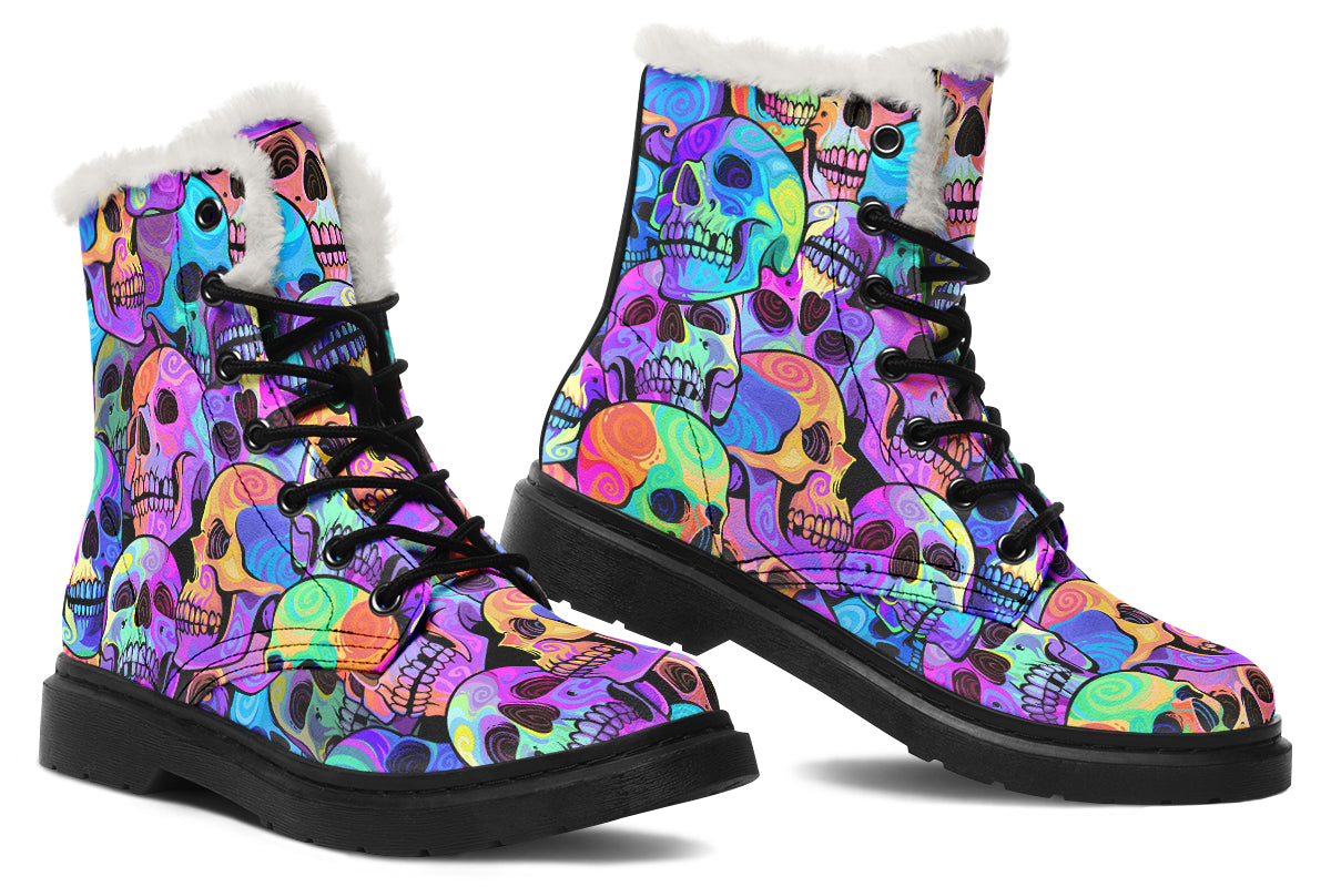 Grave Rave Faux Fur Boots