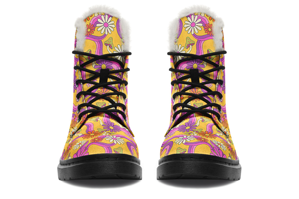 Groovy Garden Faux Fur Boots
