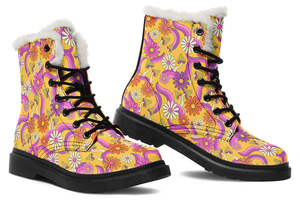 Groovy Garden Faux Fur Boots