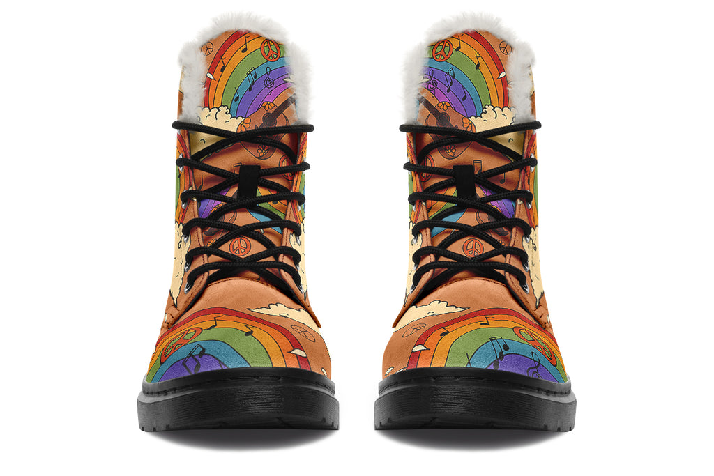 Groovy Tunes Faux Fur Boots - Offbeat Sweetie