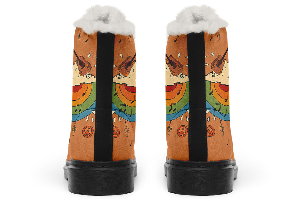 Groovy Tunes Faux Fur Boots - Offbeat Sweetie