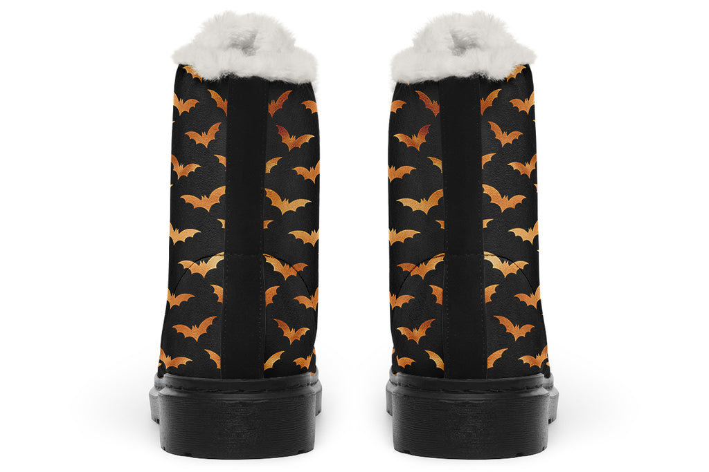 Halloween Bats Faux Fur Boots - Offbeat Sweetie