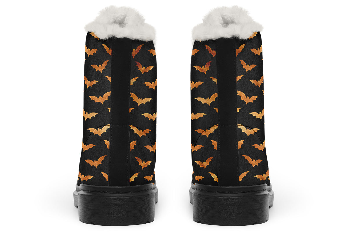 Halloween Bats Faux Fur Boots - Offbeat Sweetie