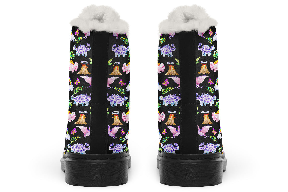 Happy Dinos Faux Fur Boots - Offbeat Sweetie