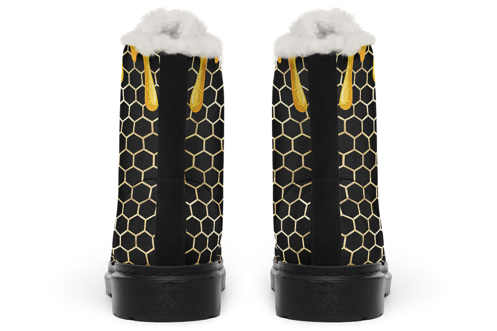 Honeycomb Faux Fur Boots - Offbeat Sweetie