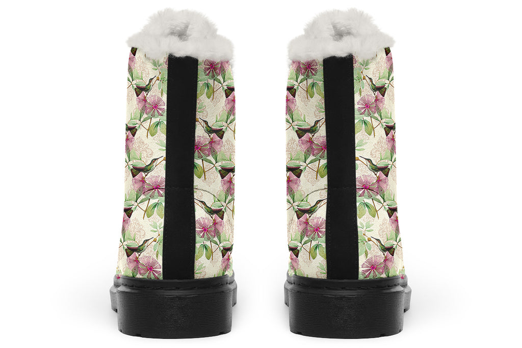 Hummingbirds Faux Fur Boots - Offbeat Sweetie