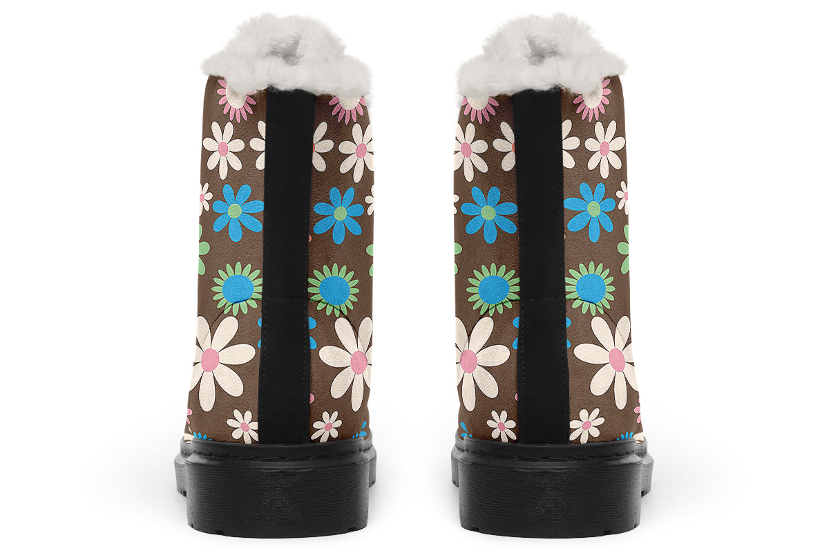 Judy's Flowers Faux Fur Boots - Offbeat Sweetie