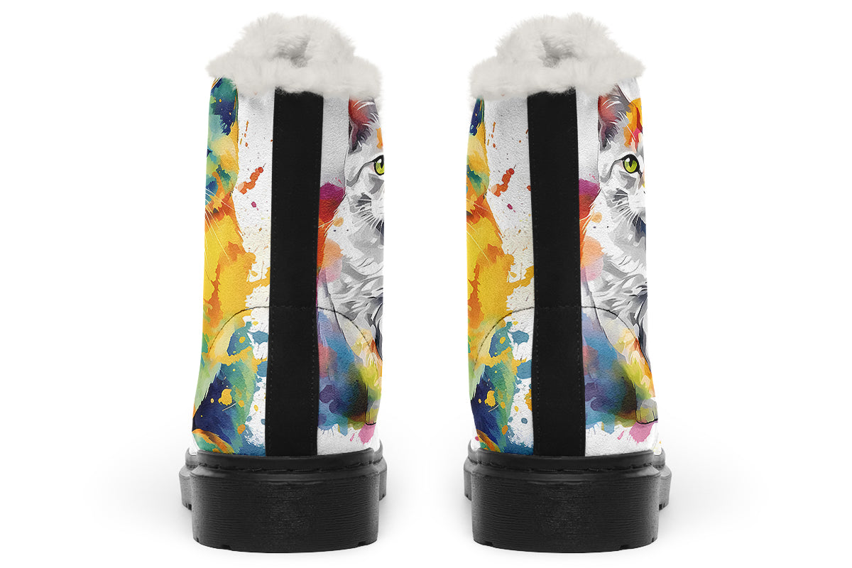 Kitty On My Foot Faux Fur Boots - Offbeat Sweetie