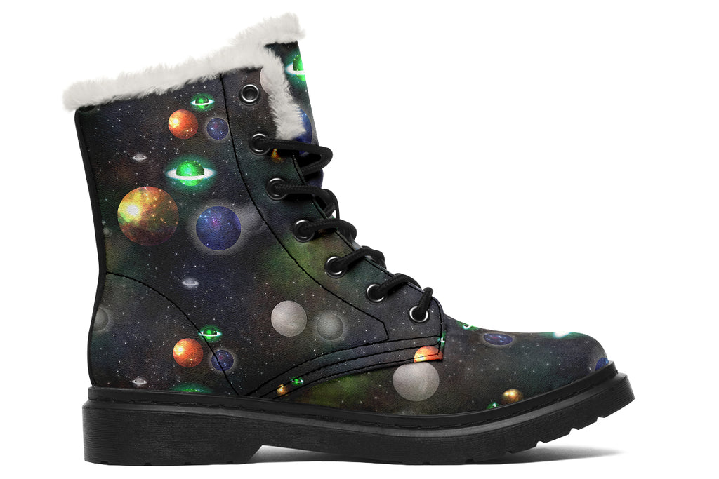 Lost In Space Faux Fur Boots - Offbeat Sweetie