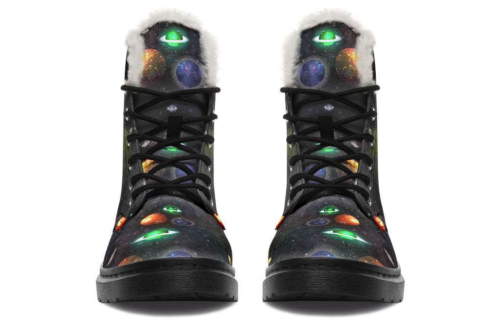 Lost In Space Faux Fur Boots - Offbeat Sweetie