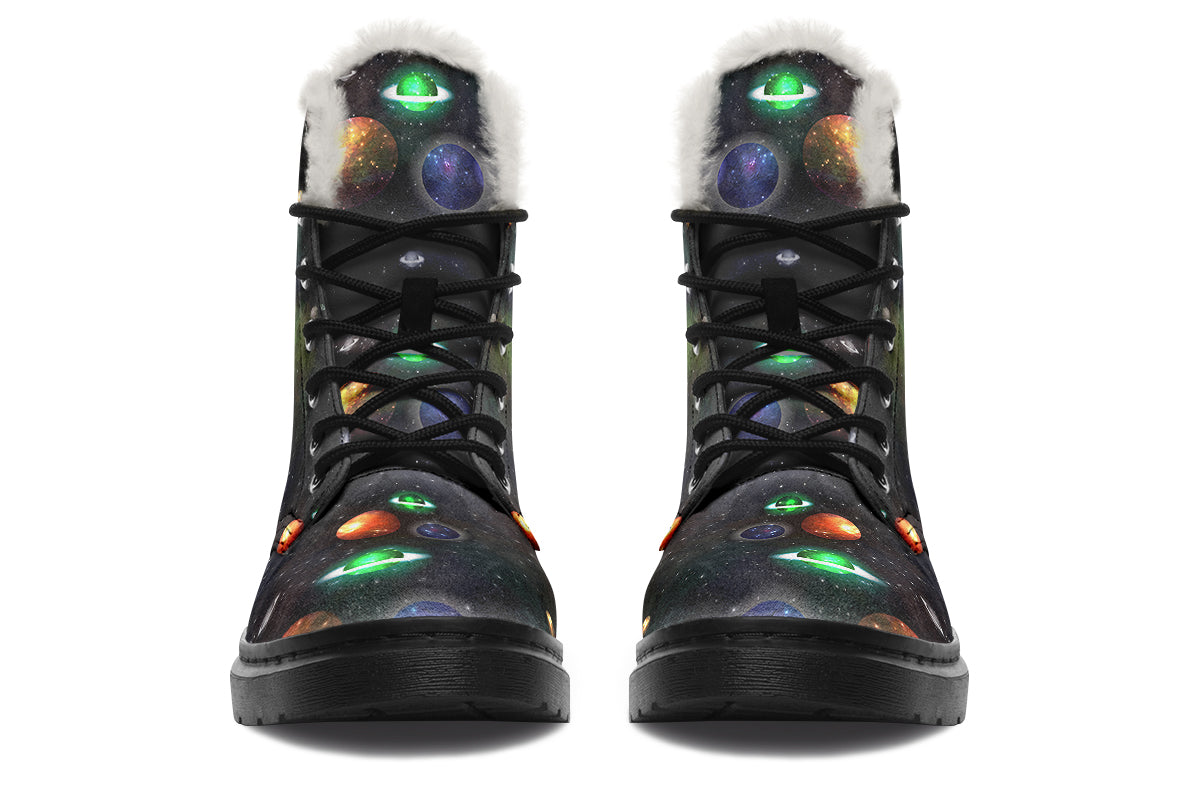 Lost In Space Faux Fur Boots - Offbeat Sweetie