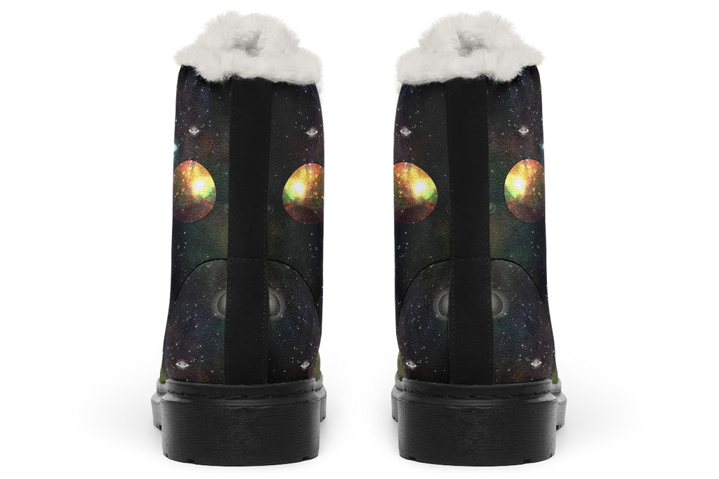 Lost In Space Faux Fur Boots - Offbeat Sweetie