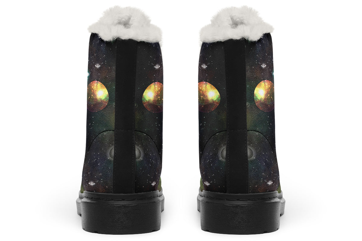 Lost In Space Faux Fur Boots - Offbeat Sweetie