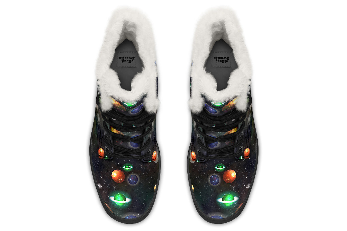 Lost In Space Faux Fur Boots - Offbeat Sweetie