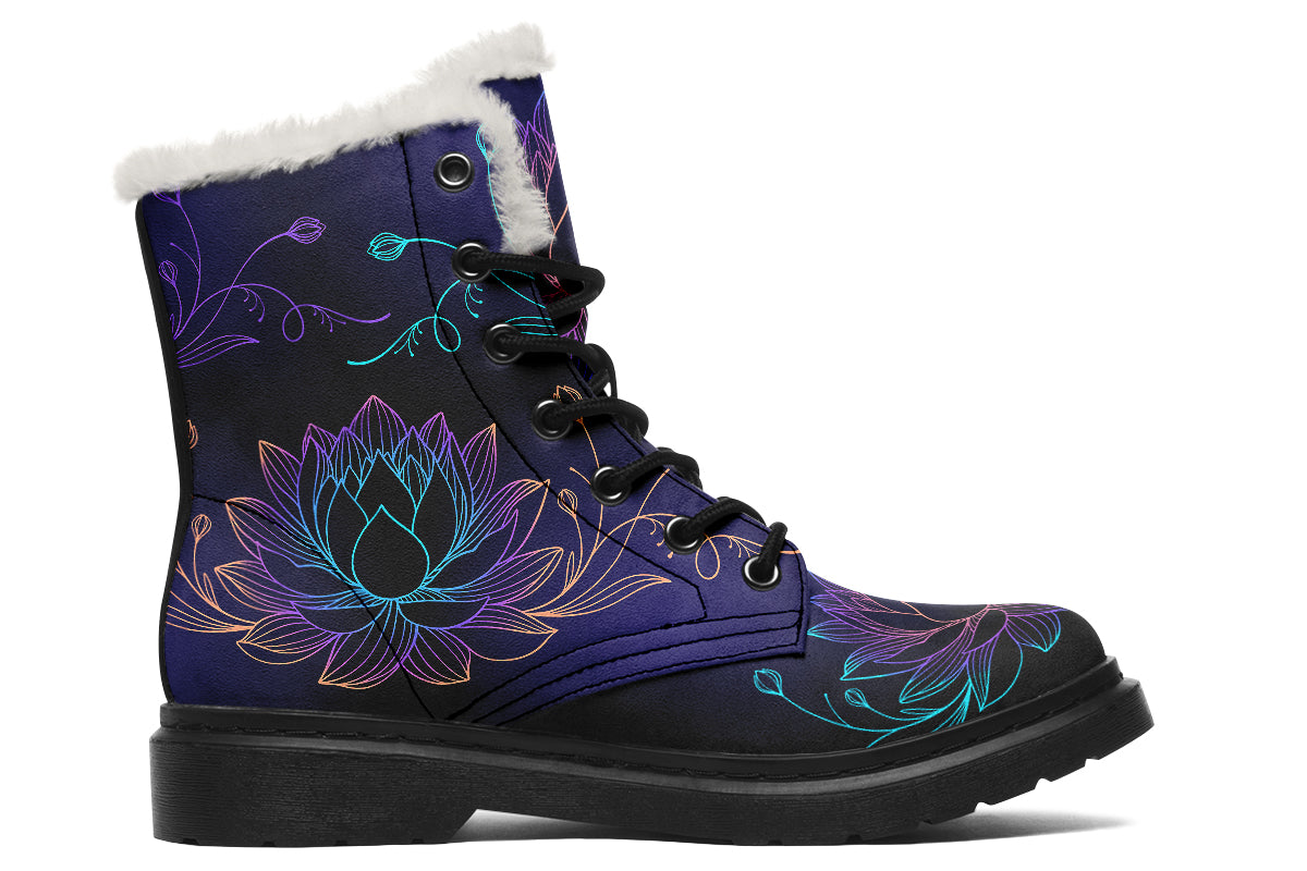 Lotus Faux Fur Boots - Offbeat Sweetie