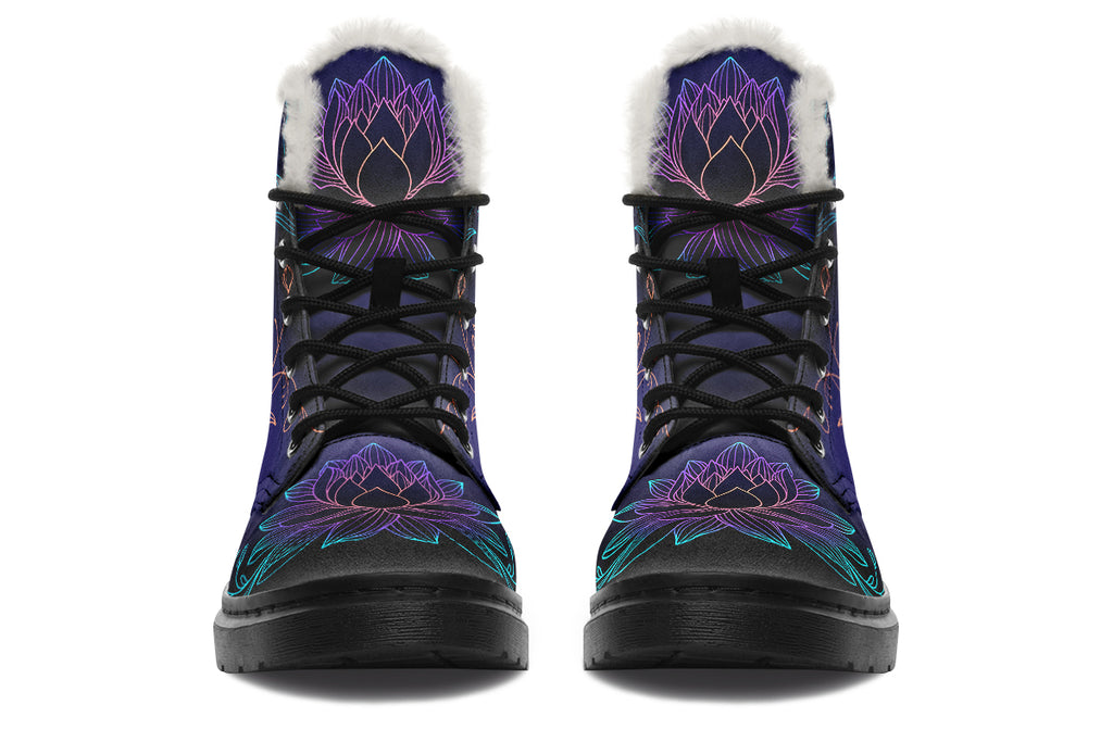 Lotus Faux Fur Boots - Offbeat Sweetie