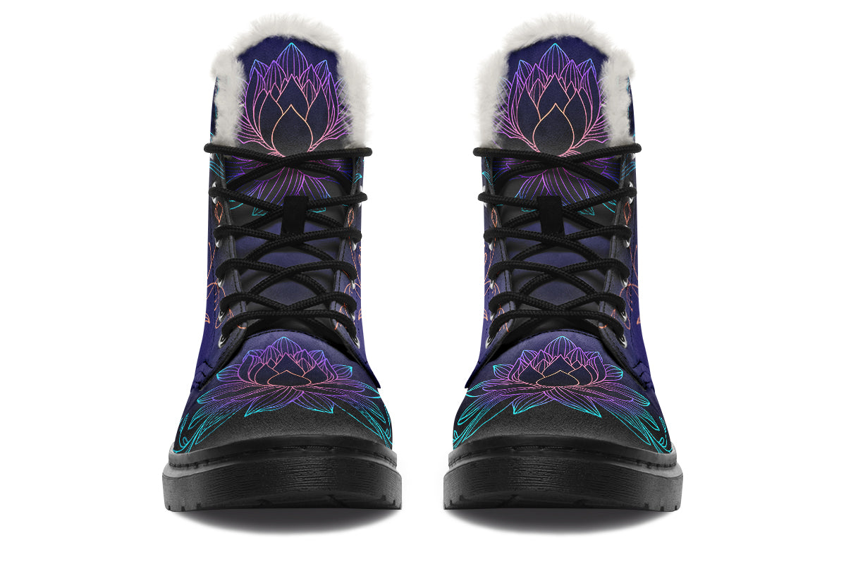 Lotus Faux Fur Boots - Offbeat Sweetie