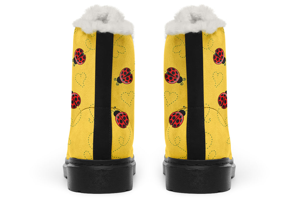 Lovely Ladybugs Faux Fur Boots