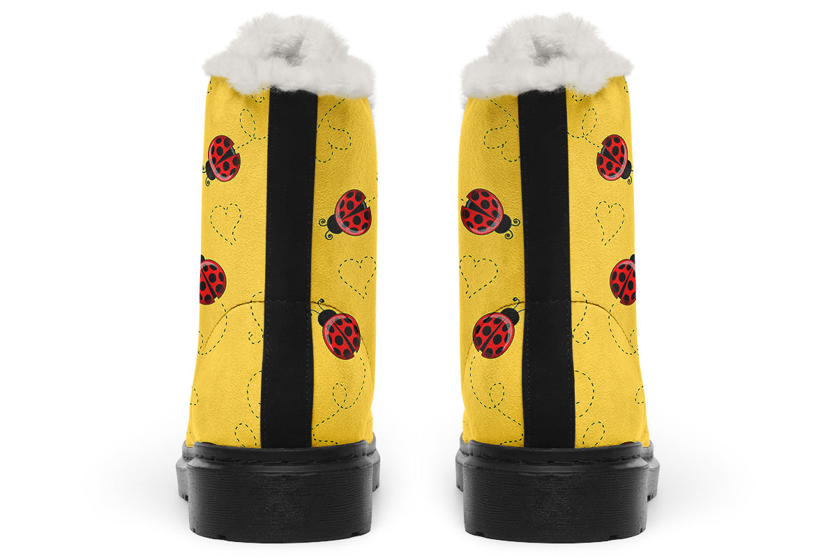 Lovely Ladybugs Faux Fur Boots
