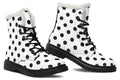 Marshmallow White Polka Dot Faux Fur Boots