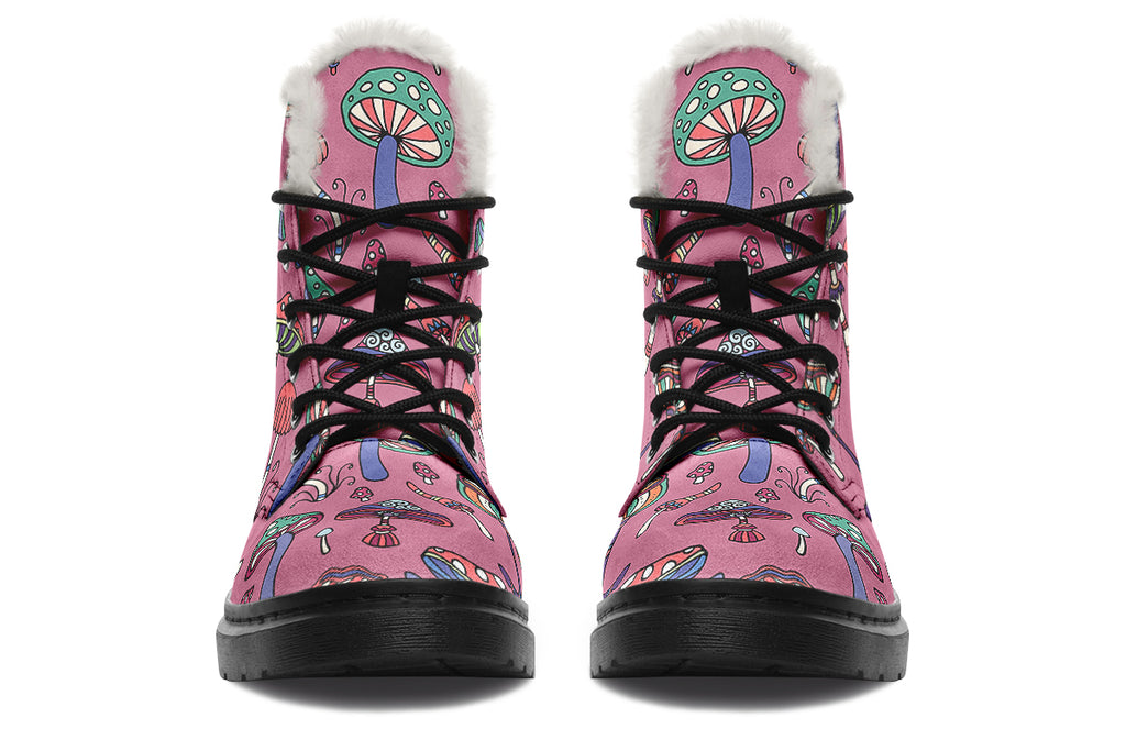 Mauvelous Mushrooms Faux Fur Boots