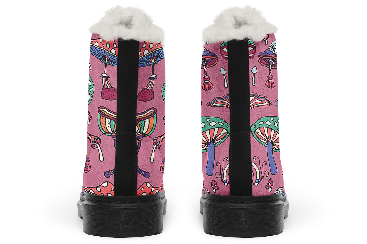Mauvelous Mushrooms Faux Fur Boots