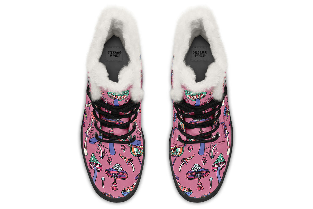 Mauvelous Mushrooms Faux Fur Boots