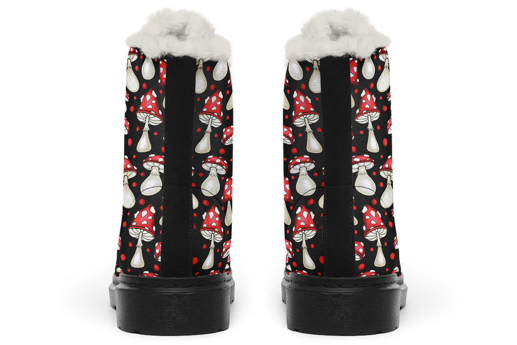 Mushrooms Faux Fur Boots - Offbeat Sweetie