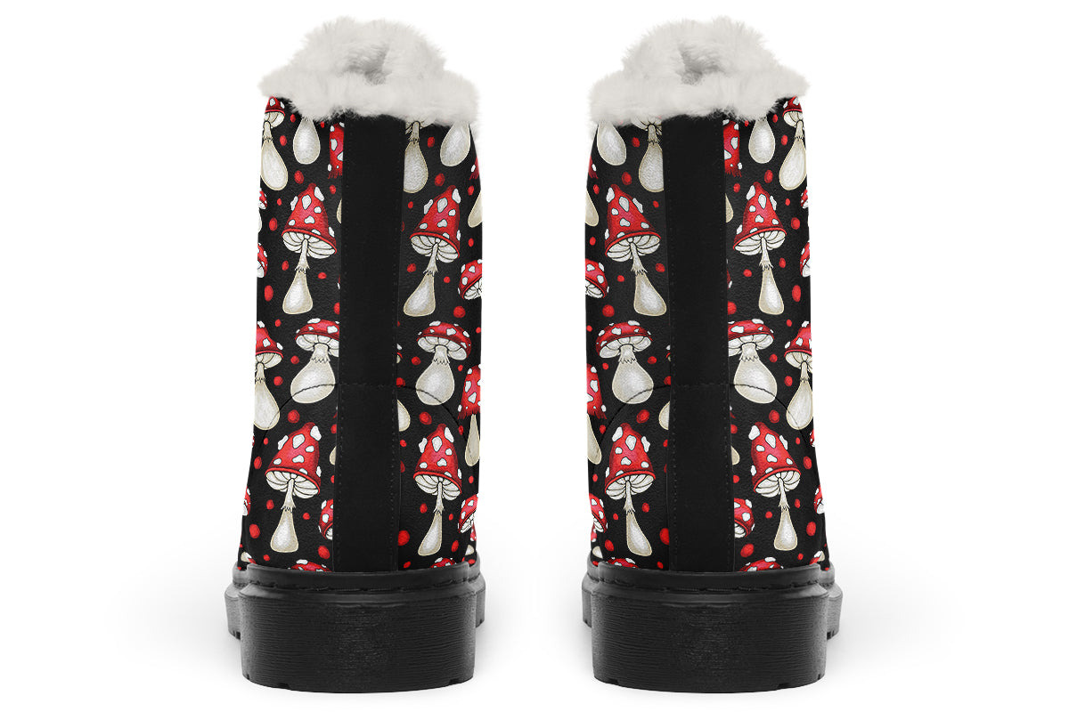 Mushrooms Faux Fur Boots - Offbeat Sweetie