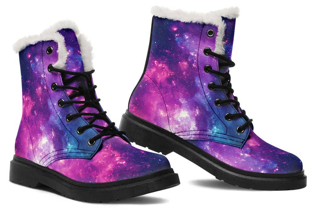 Nebula Faux Fur Boots - Offbeat Sweetie