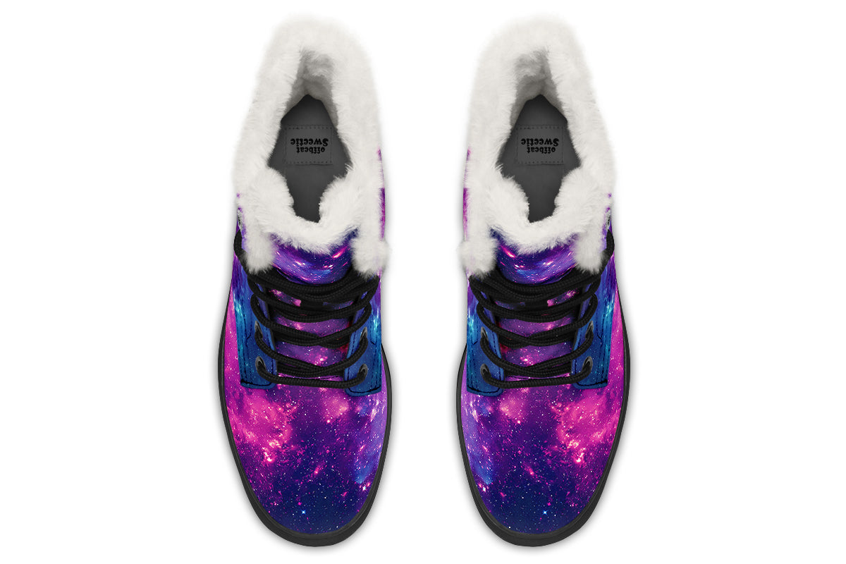 Nebula Faux Fur Boots - Offbeat Sweetie